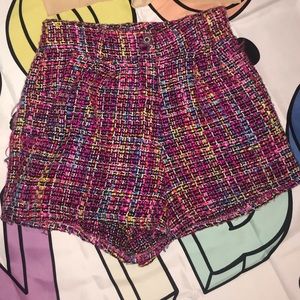 MINKPINK Multicolored tweed HIGH WAISTED shorts